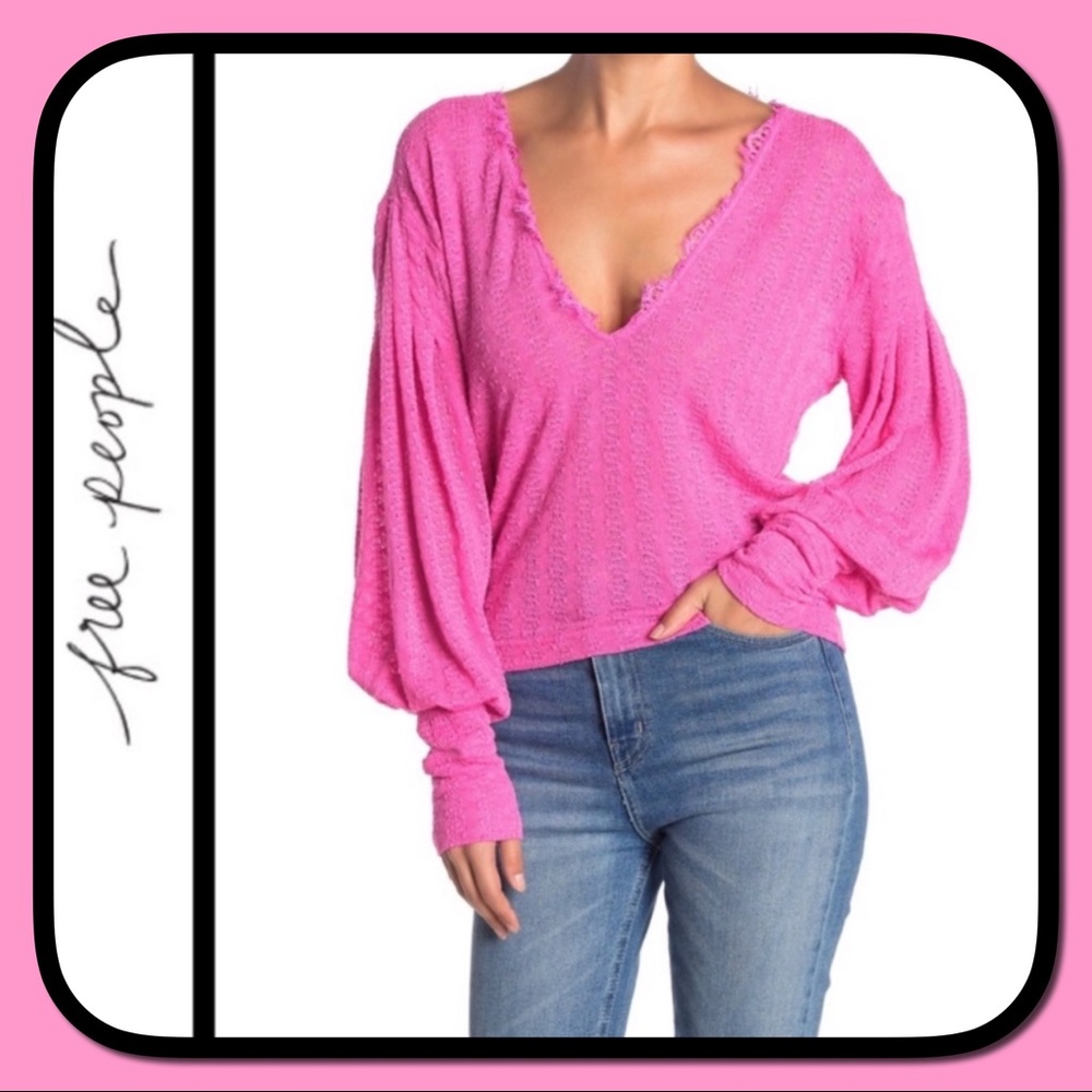 HOST PICK Fabulous Pink Free People V Neck Sweater